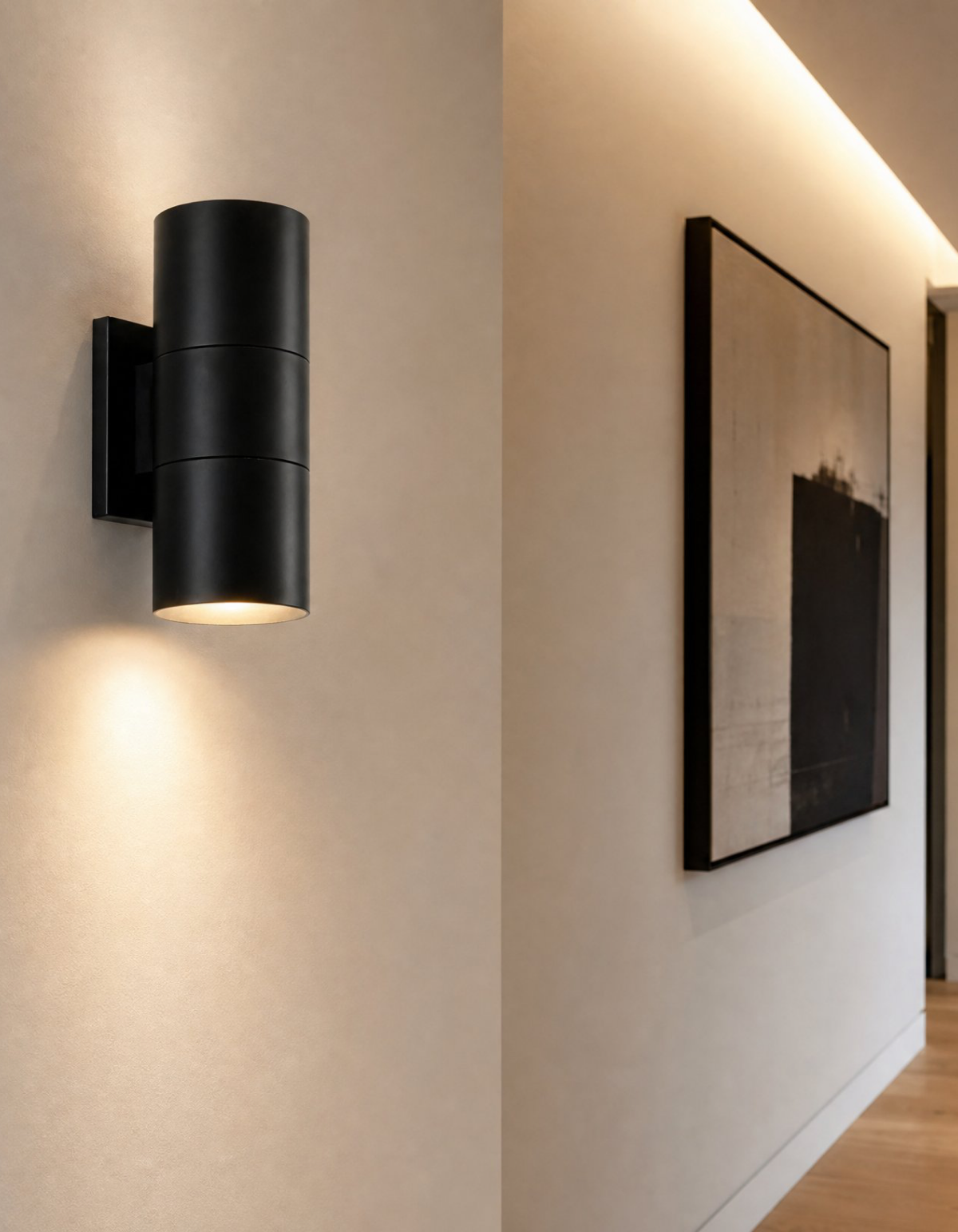 PIONEER 2-Light Outdoor Up/Down Wall Sconce - Black#Finish_Black