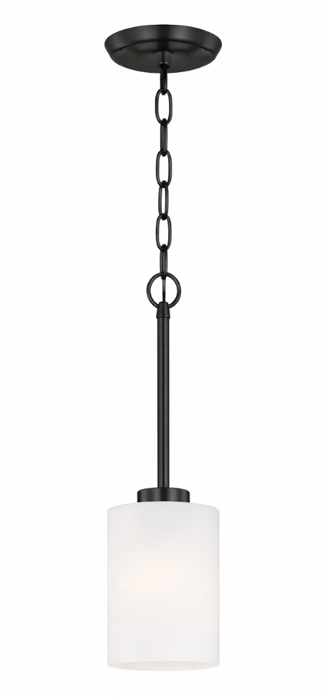 ALDEN 1-Light Pendant with Etched Glass Shade