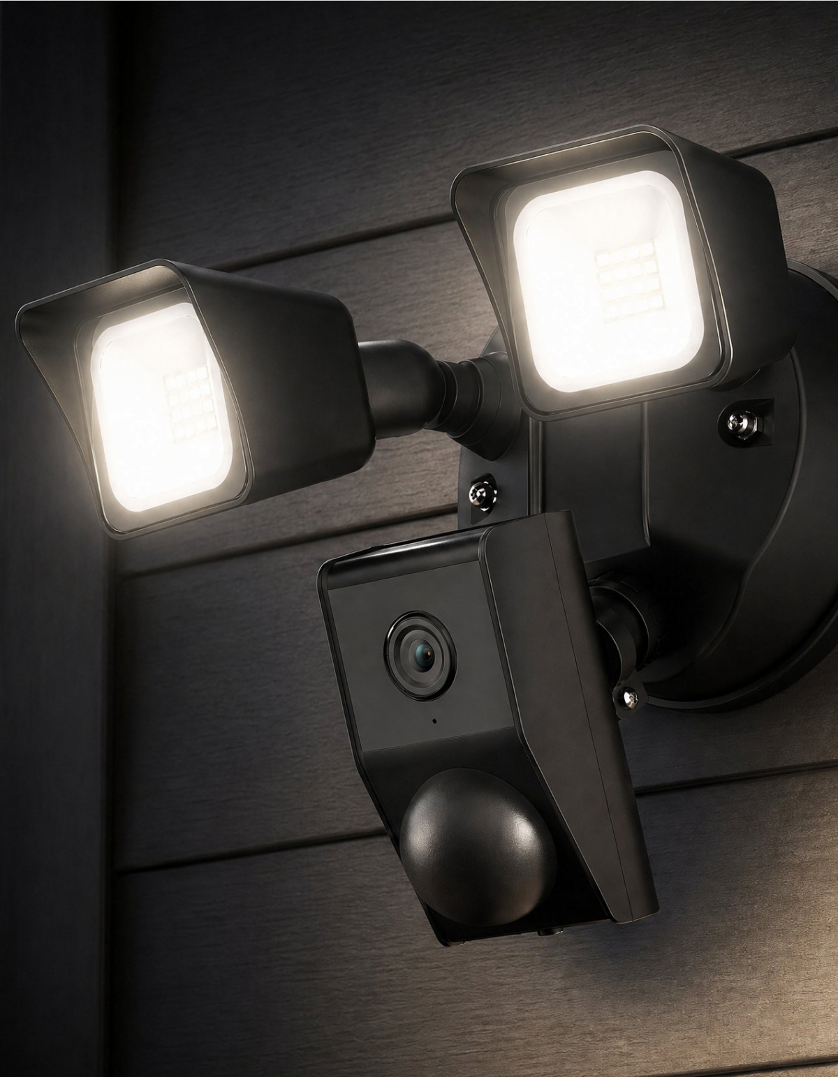 Fortis Slim 2-Head Security Light, Black - Black#Finish_Black