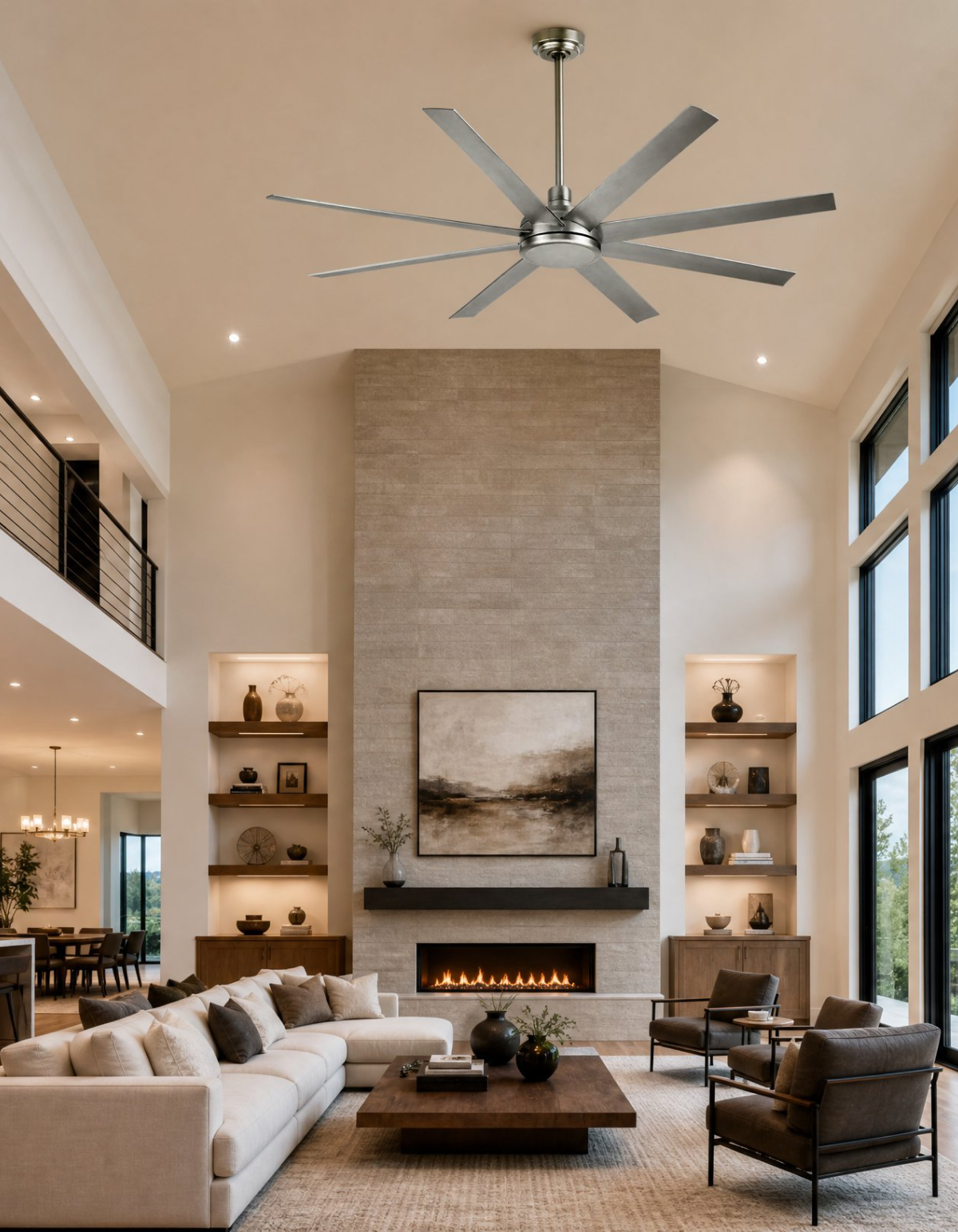 Raven 65-in. Commercial Ceiling Fan - Brushed Nickel#Finish_Brushed Nickel