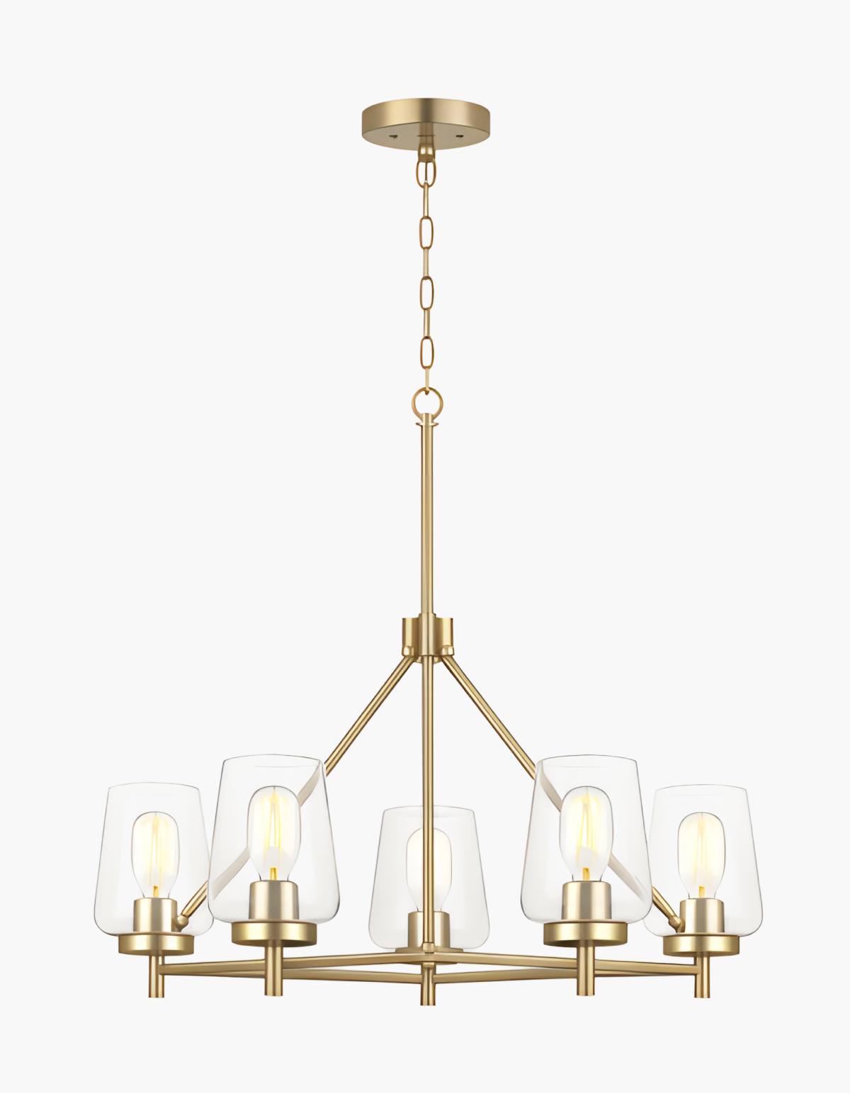 GILA 5-Light Chandelier - Satin Gold#Finish_Satin Gold