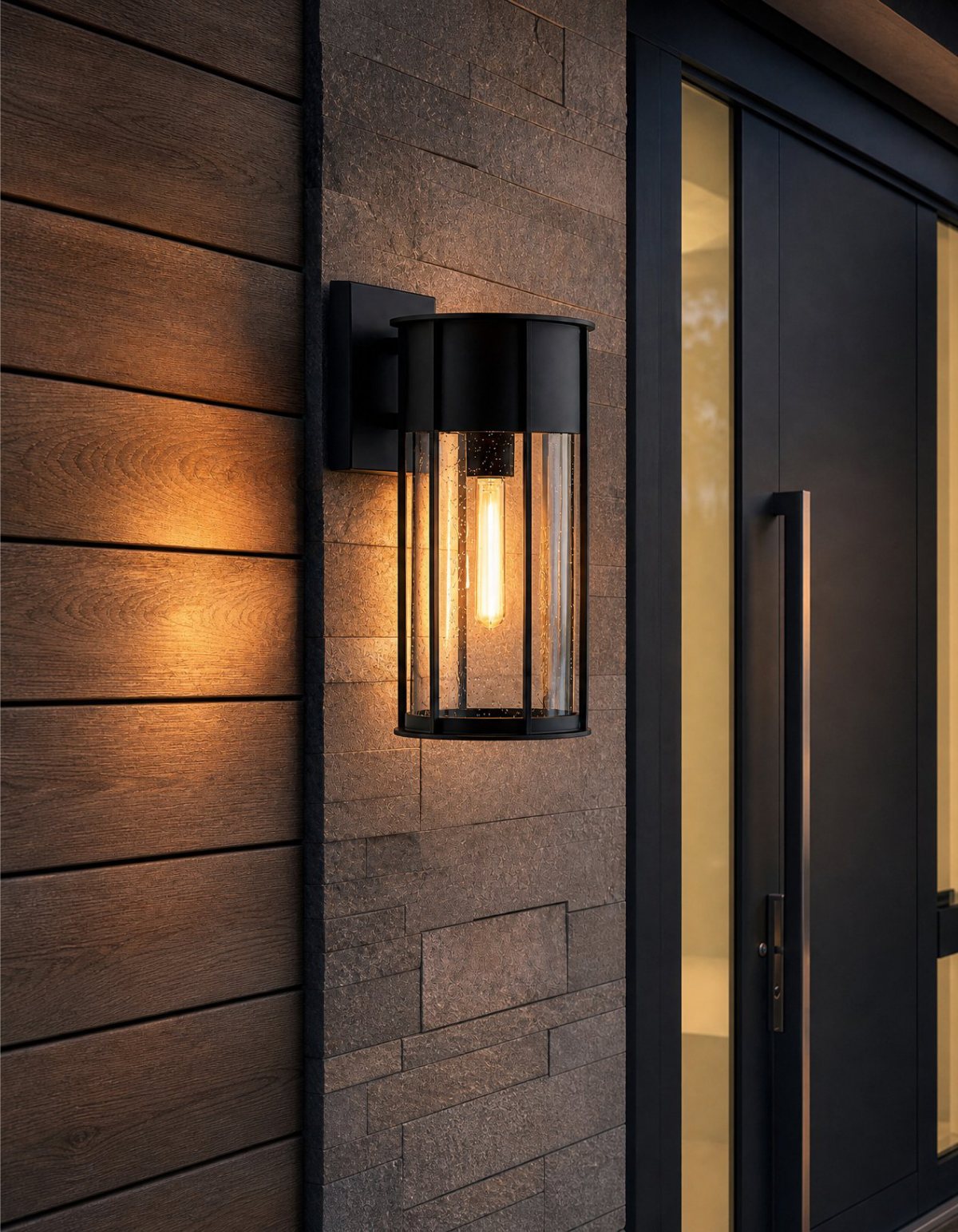 Rainier 18-in. Outdoor Wall Lantern - Black#Finish_Black