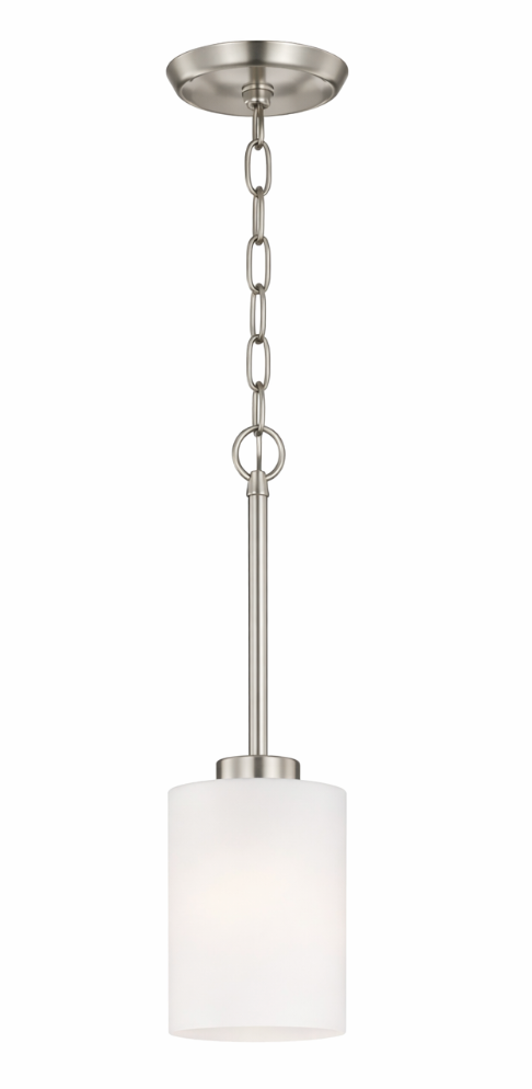 ALDEN 1-Light Pendant with Etched Glass Shade