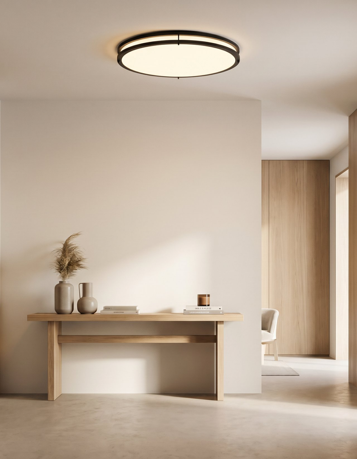 DAWN 24" double ring flush mount - Black#Finish_Black