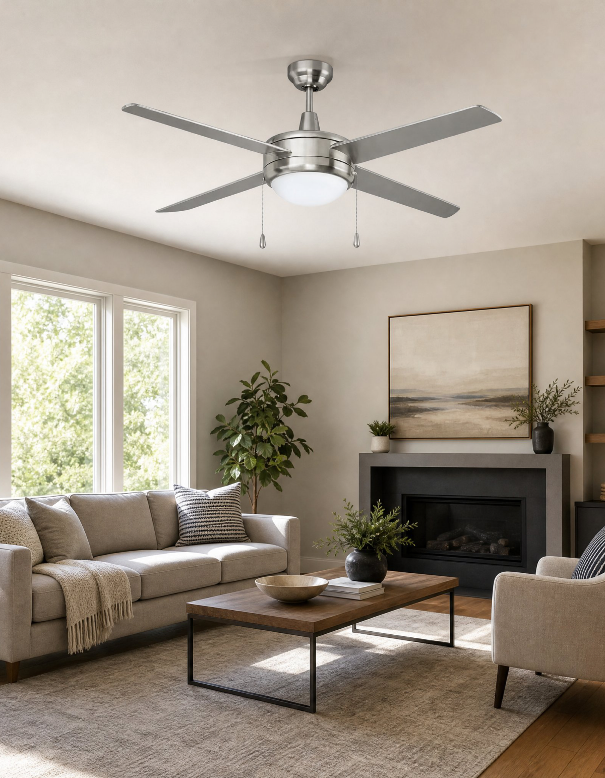 COBIA 52" 4-Blade Cobia Ceiling Fan - Brushed Nickel#Finish_Brushed Nickel