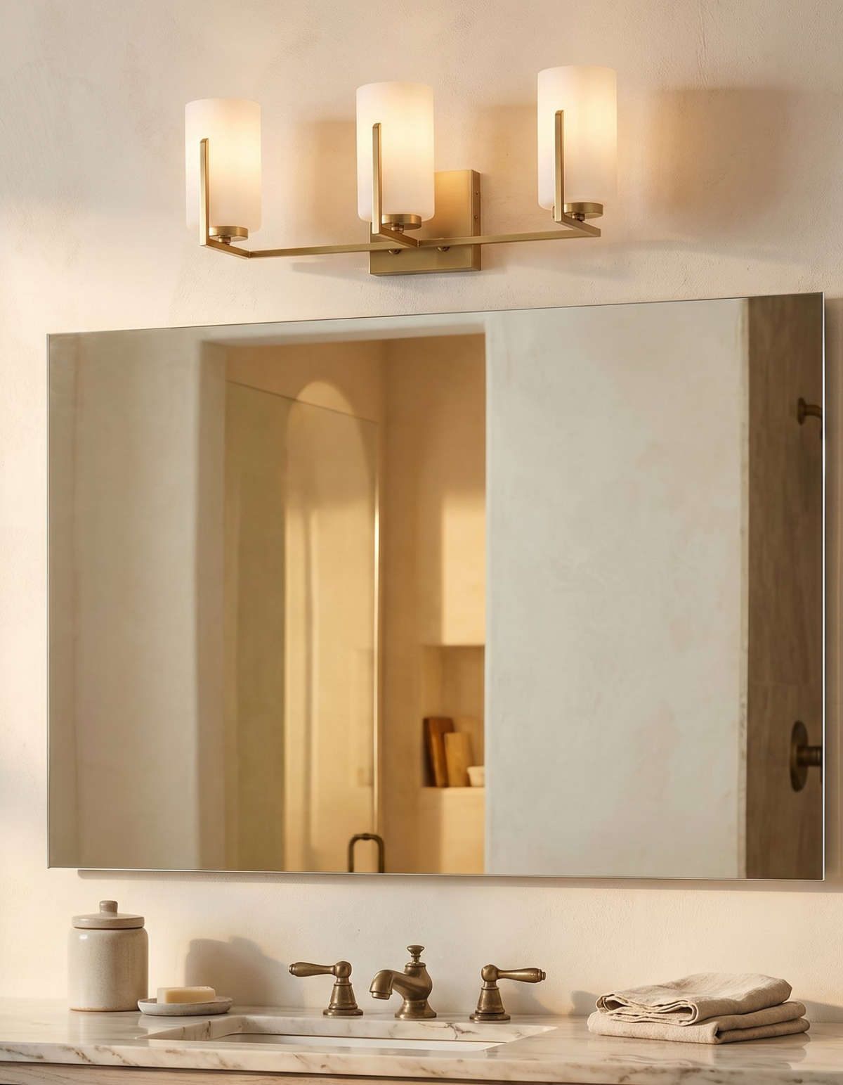Bella 3-Light Vanity Light - Satin Gold#Finish_Satin Gold