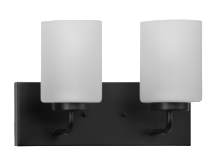 ALDEN 2-Light Vanity with Etched Glass Shade
