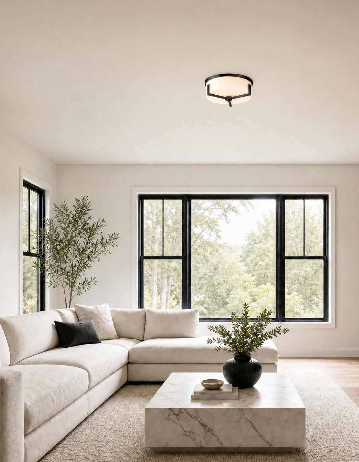 Bella 14-in. Flush Mount - Black#Finish_Black