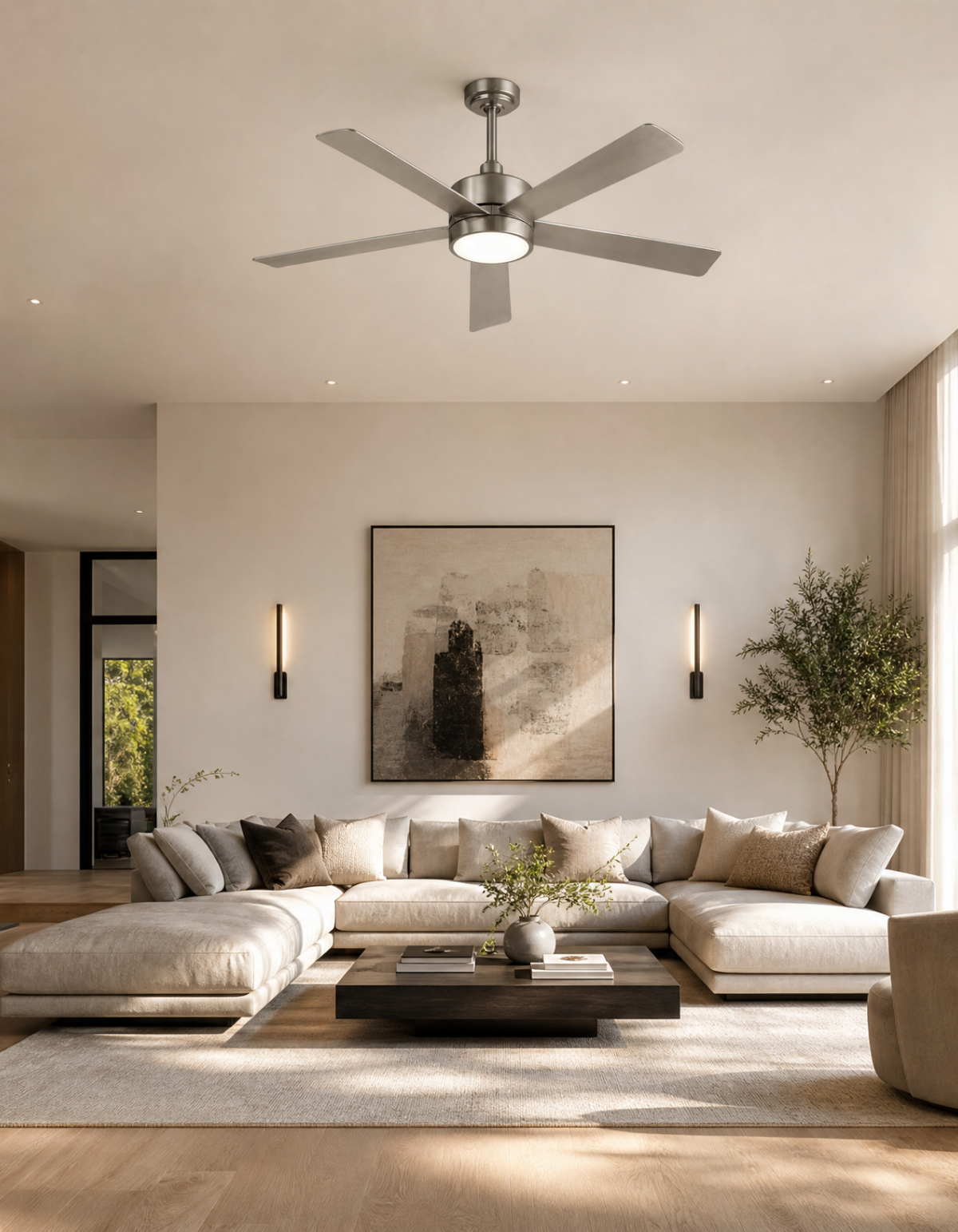 Dawn 52-in. Ceiling Fan - DAWN-52-BN-SLV-2L-MTR