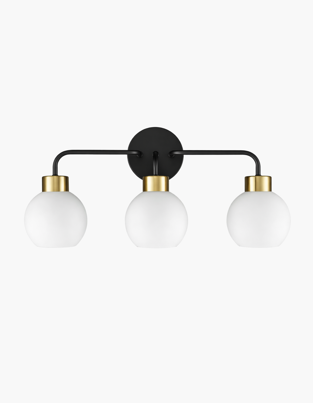 Opal 3-Light Vanity Light - Black & Satin Gold#Finish_Black & Satin Gold