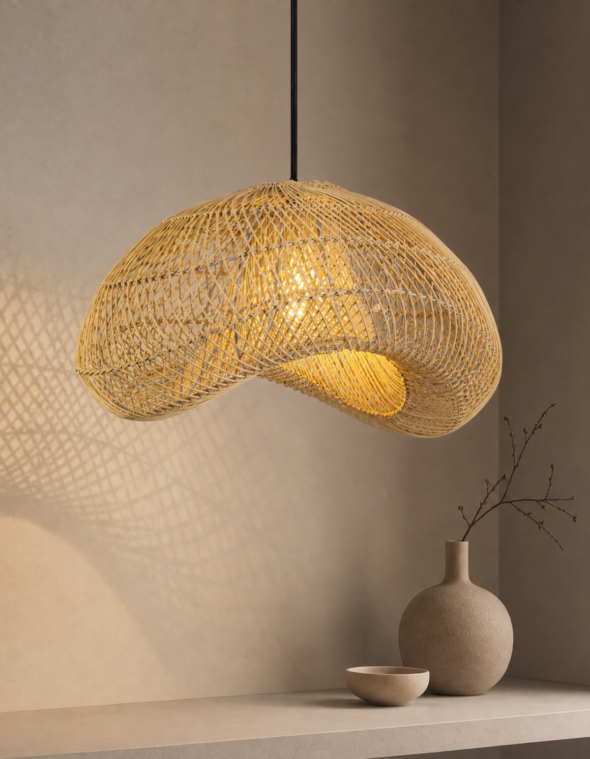 ISLA 1-Light 24" Pendant - Nature Rattan#Finish_Nature Rattan