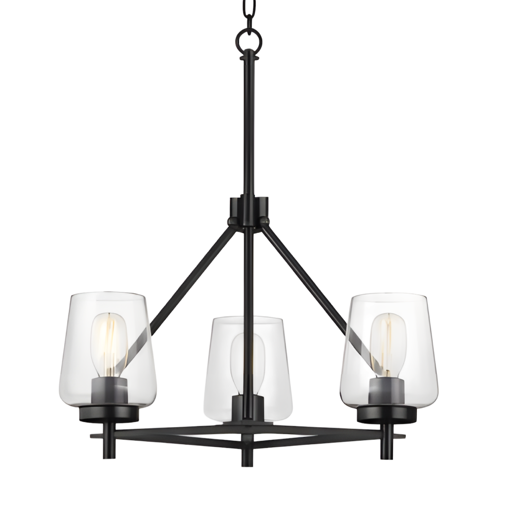 GILA 3-Light Chandelier - Black#Finish_Black