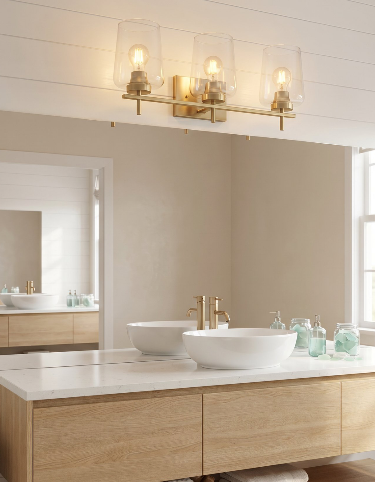 GILA 3-Light Vanity - Satin Gold#Finish_Satin Gold