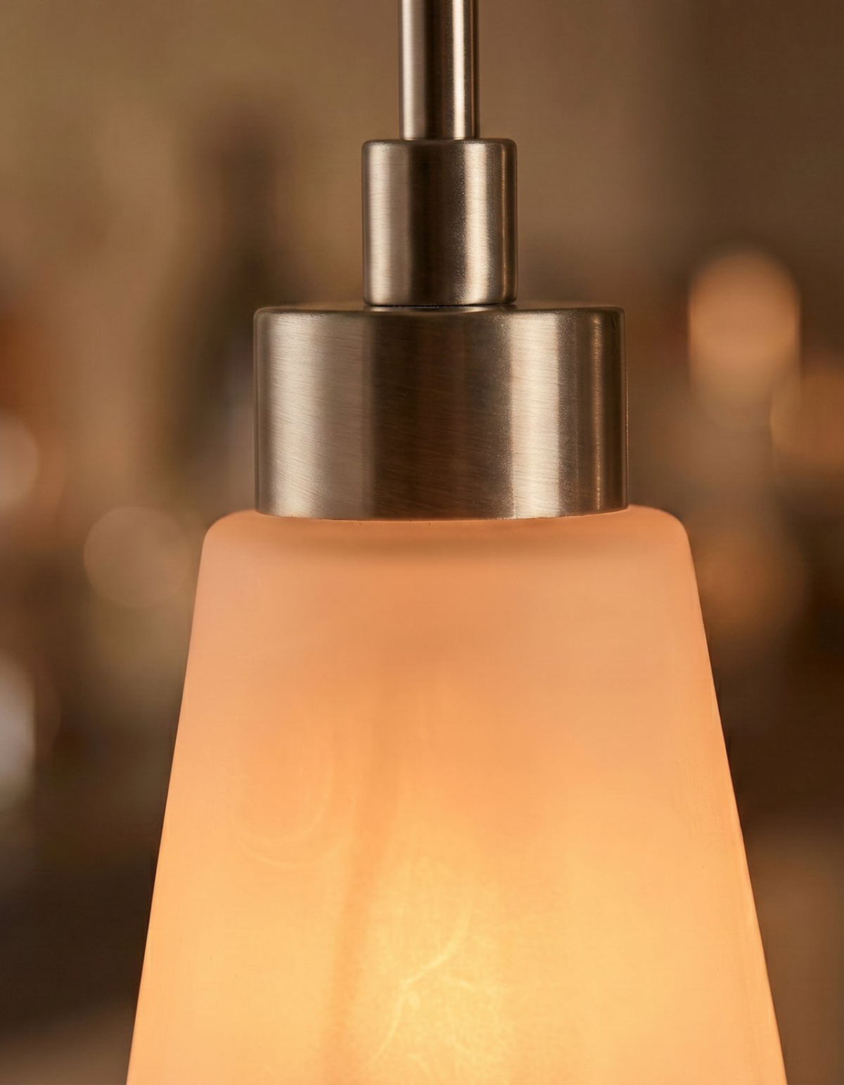 Lima Single Pendant - Brushed Nickel Finish, Frosted White Glass#Finish_Brushed Nickel Finish, Frosted White Glass