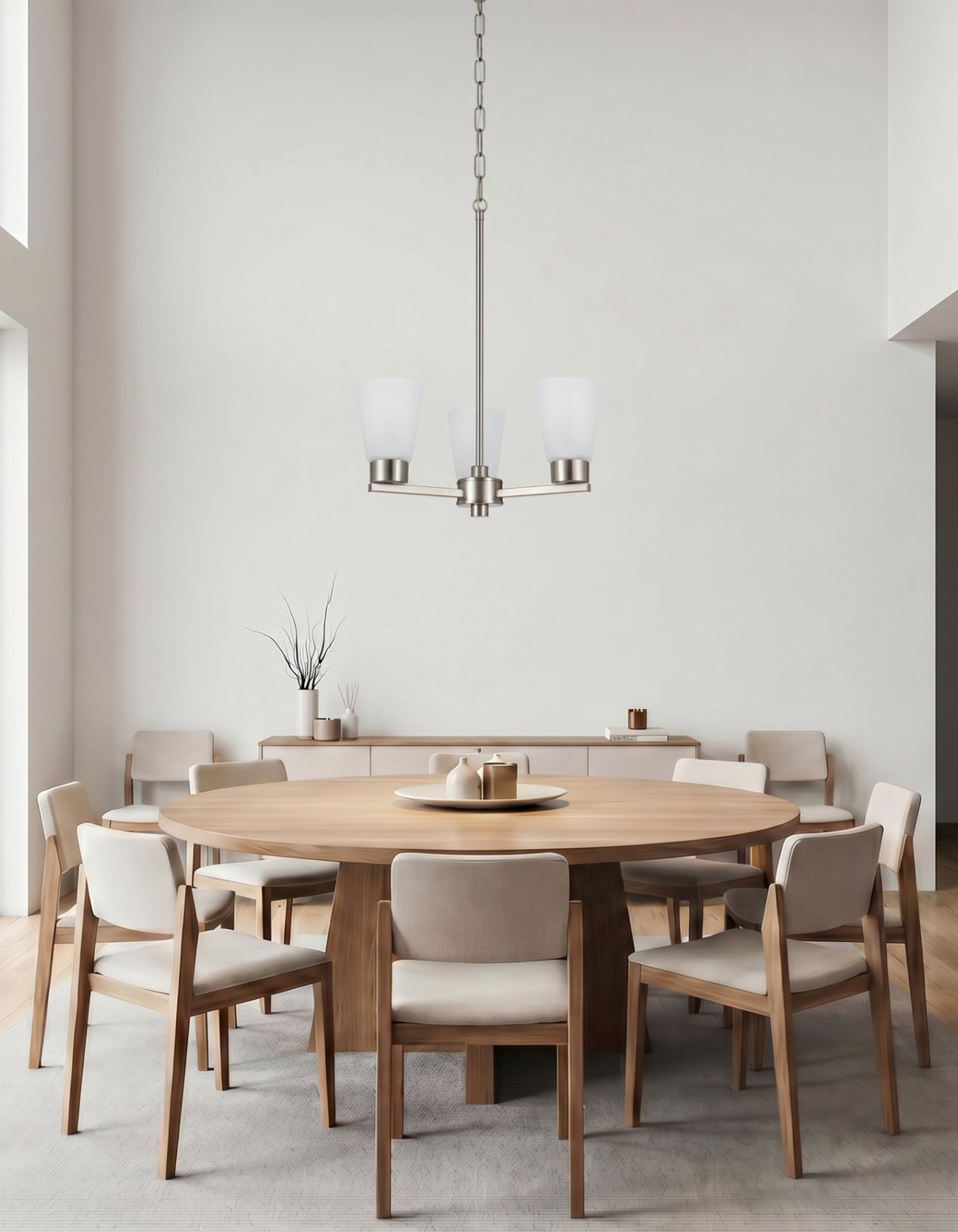 LIMA 3-Light Chandelier - Brushed Nickel#Finish_Brushed Nickel