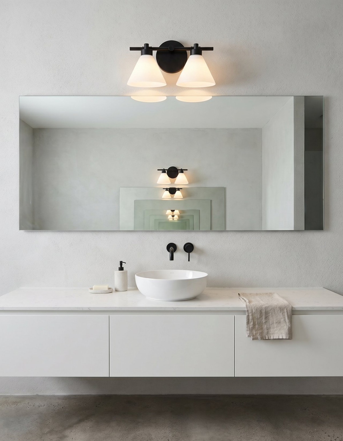 Maren 2-Light Vanity Light - MARN-V2-C-BKF