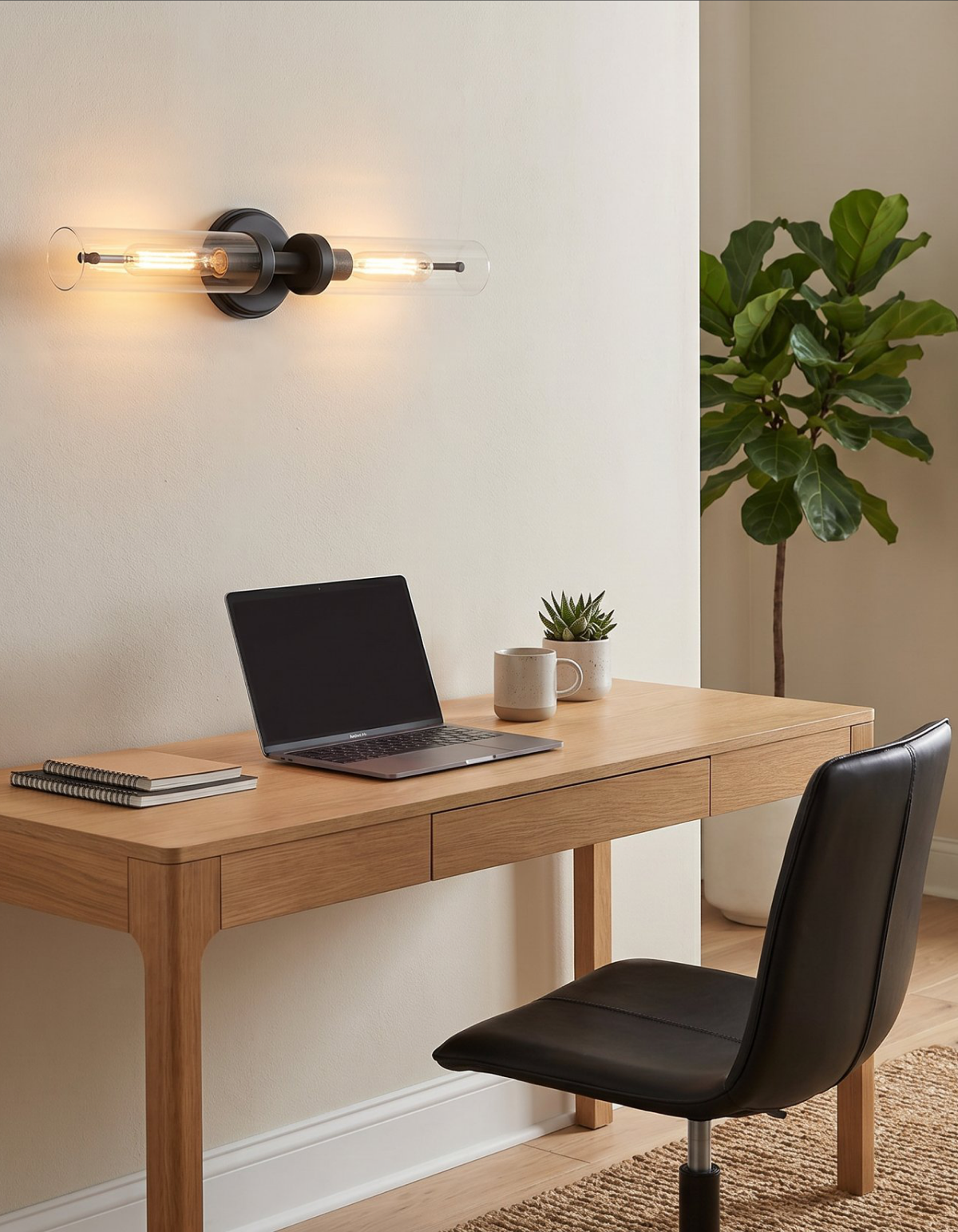 Soho 2-Light Wall Sconce - Black#Finish_Black