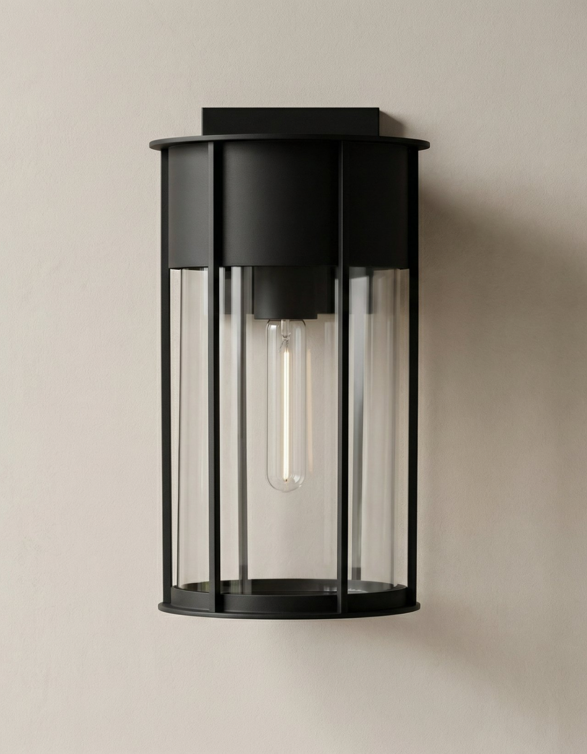 Rainier 11-in. Outdoor Wall Lantern - Black#Finish_Black