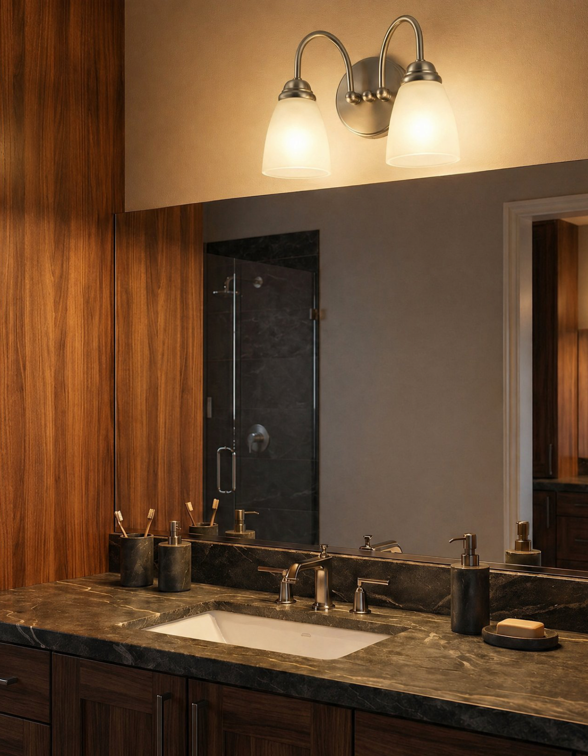 Laurel 2-Light Vanity Light - Brushed Nickel#Finish_Brushed Nickel