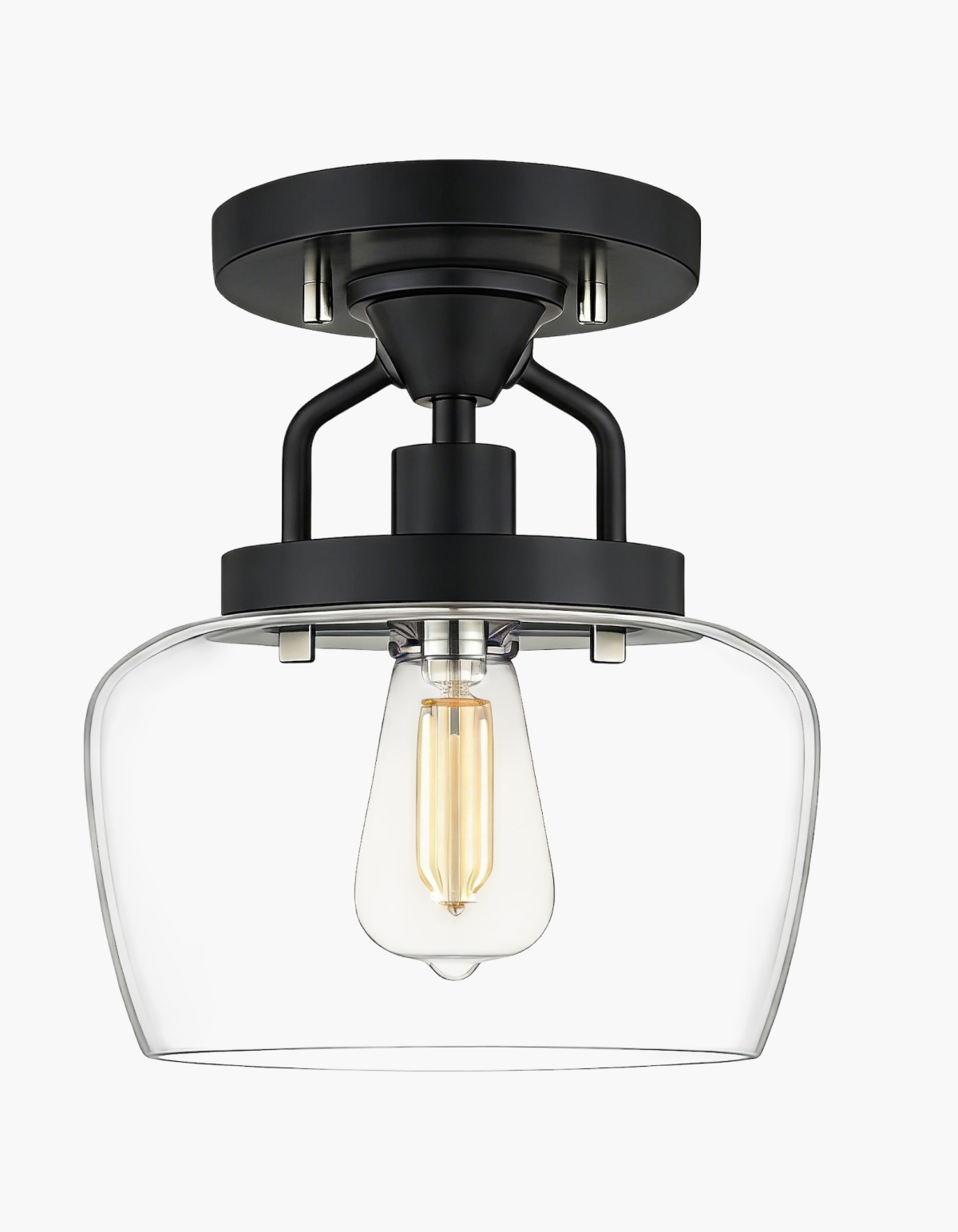 GILA 1-Light Semi-Flush Mount - Black#Finish_Black