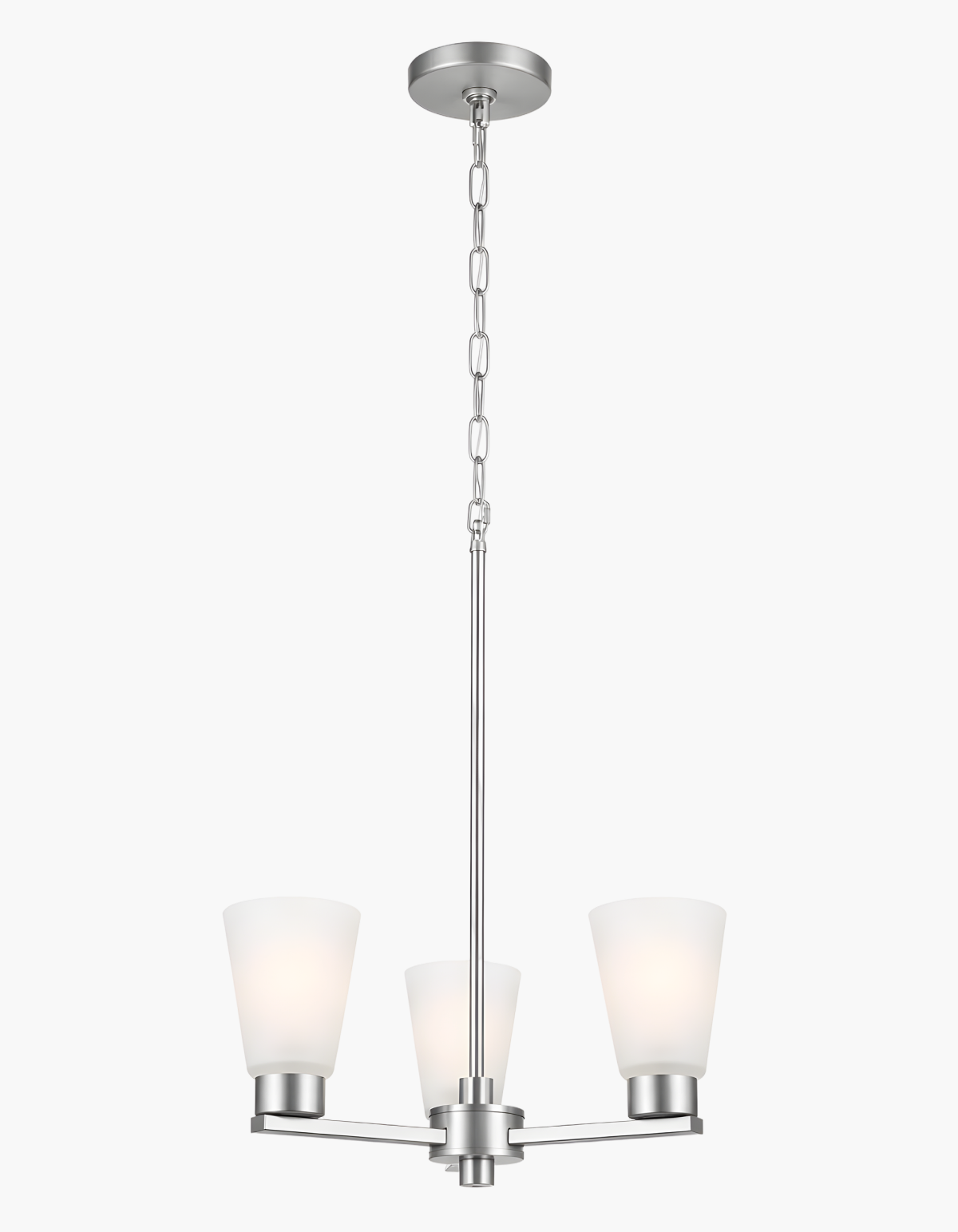 Lima 3-Light Chandelier - Brushed Nickel Finish, Frosted Glass#Finish_Brushed Nickel Finish, Frosted Glass
