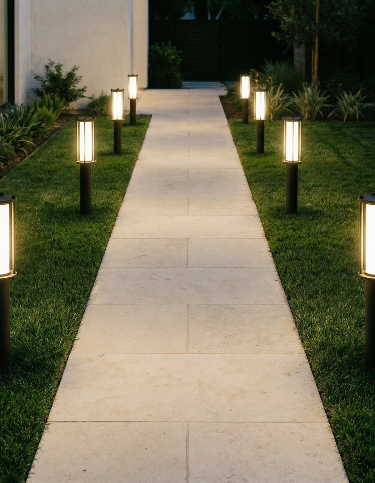 EVENING 14.1-in. Bollard – Black (120 lm) - Black#Finish_Black