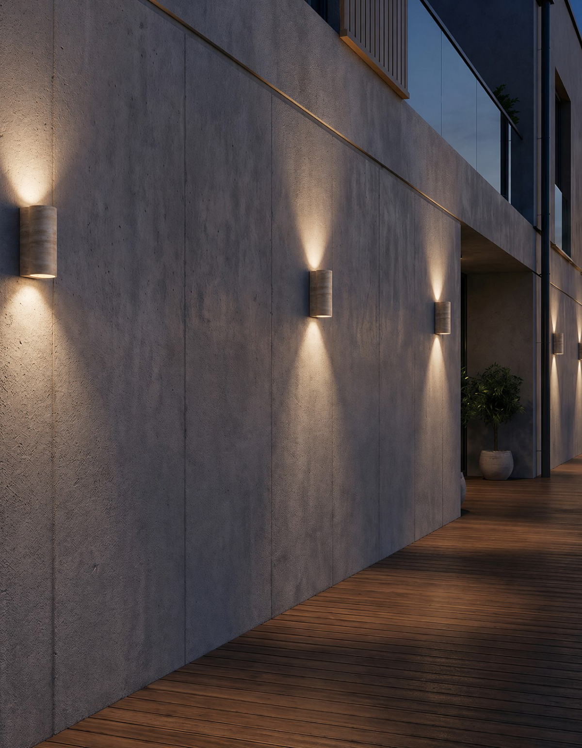 TOR 11-in. Cylindrical Wall Sconce, Travertine Finish