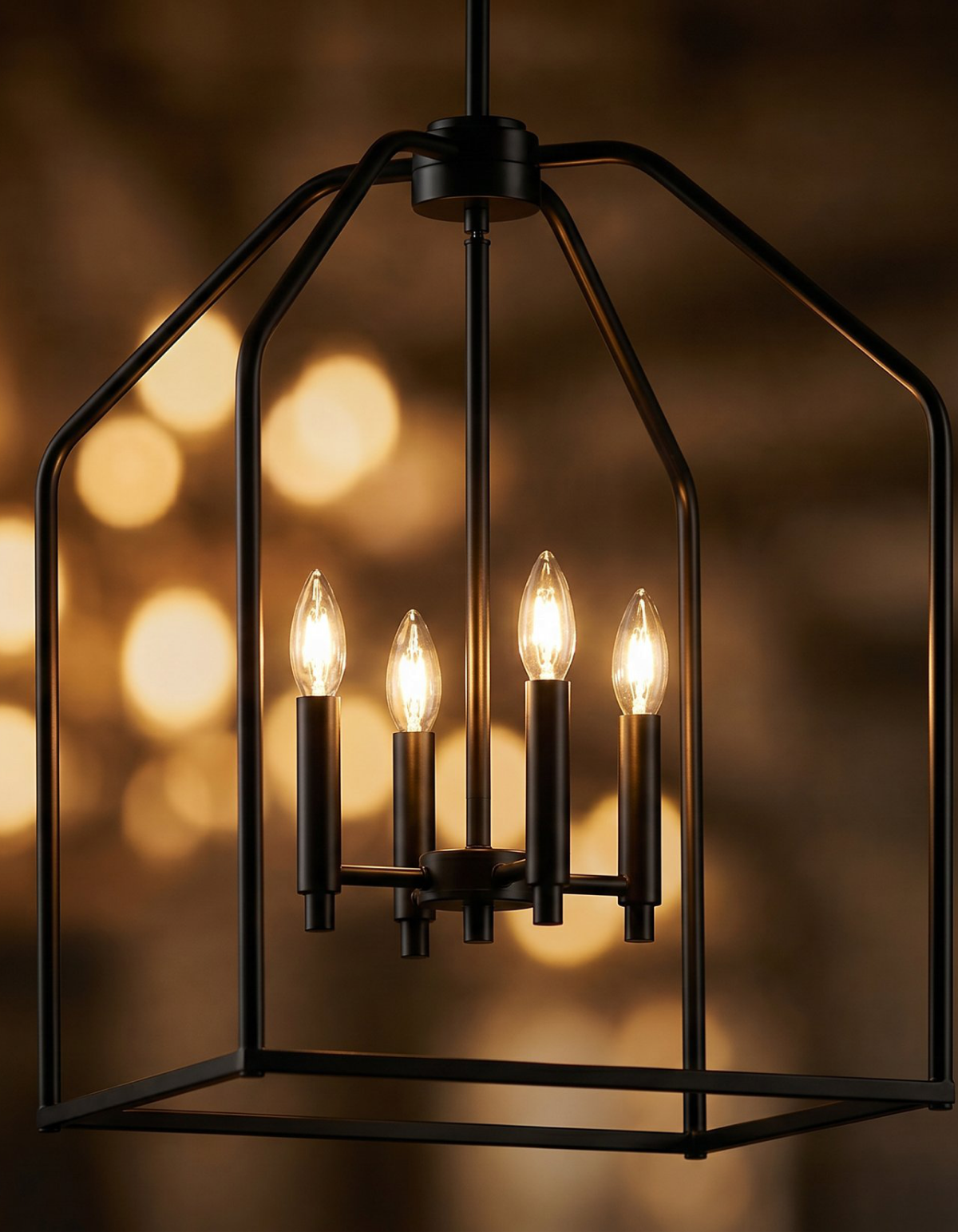 Kindle 4-Light Pendant - Black Finish, Clear Glass#Finish_Black Finish, Clear Glass