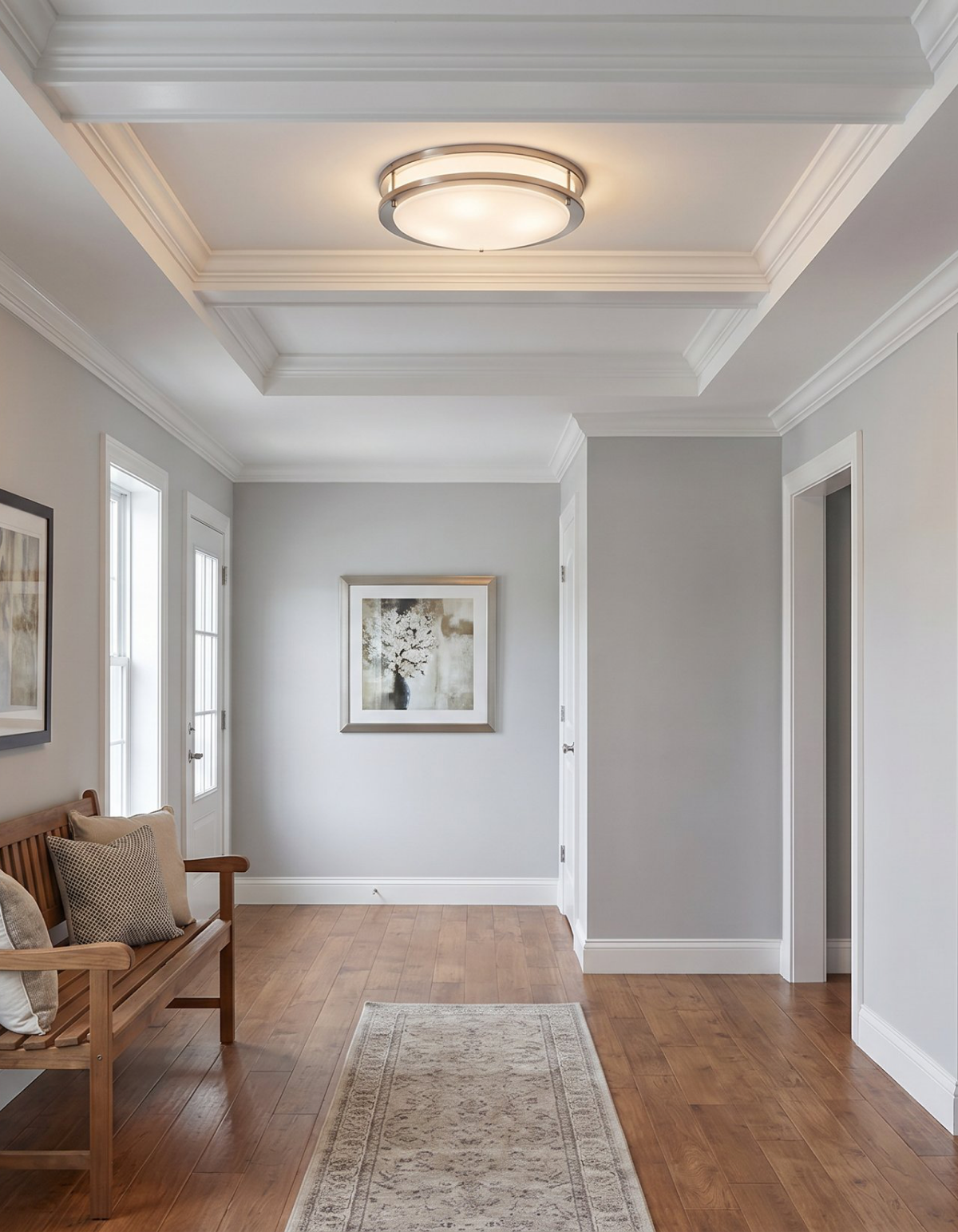 DAWN 16" double ring flush mount - Brushed Nickel#Finish_Brushed Nickel