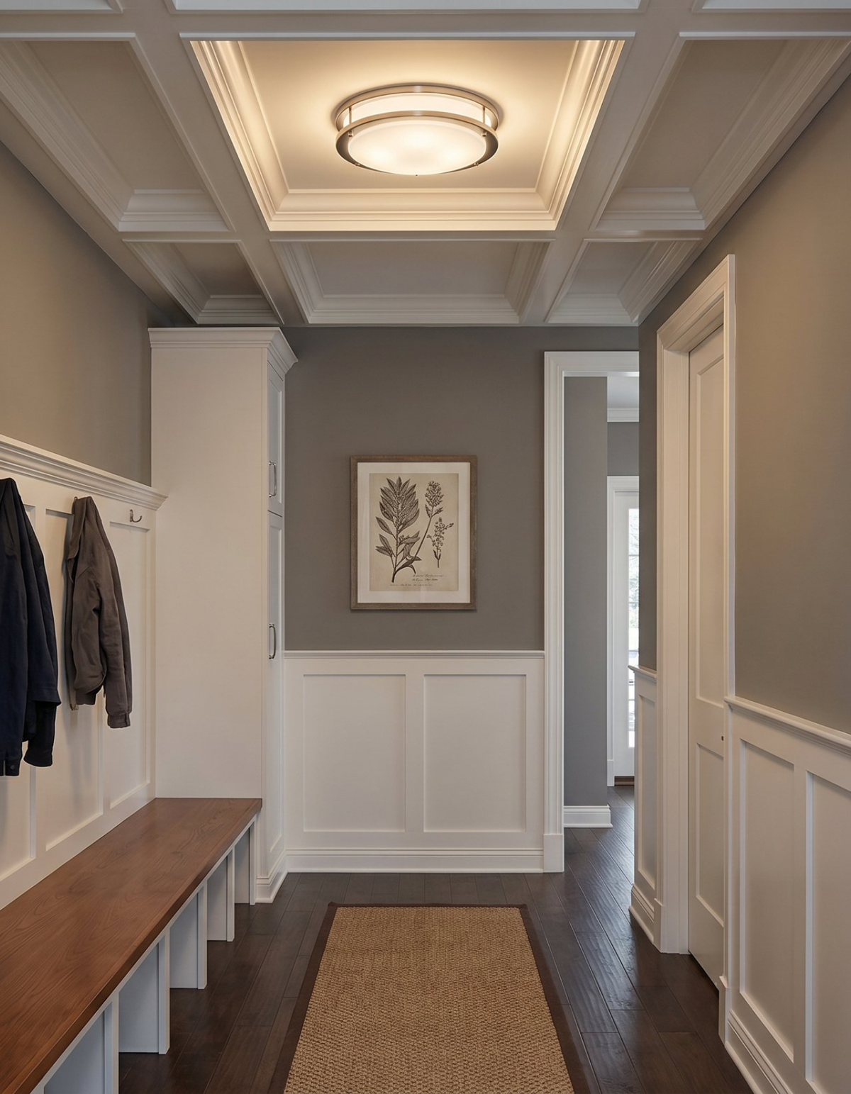 DAWN 14" double ring flush mount - Brushed Nickel#Finish_Brushed Nickel