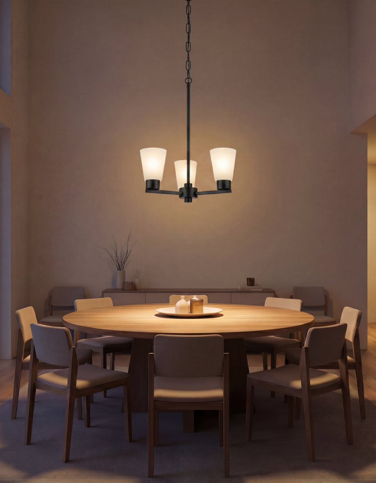 LIMA 3-Light Chandelier - Black#Finish_Black