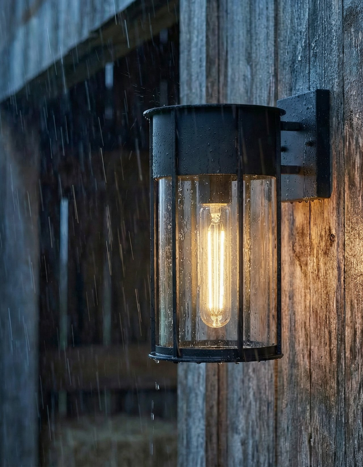 Rainier 11-in. Outdoor Wall Lantern - Black#Finish_Black