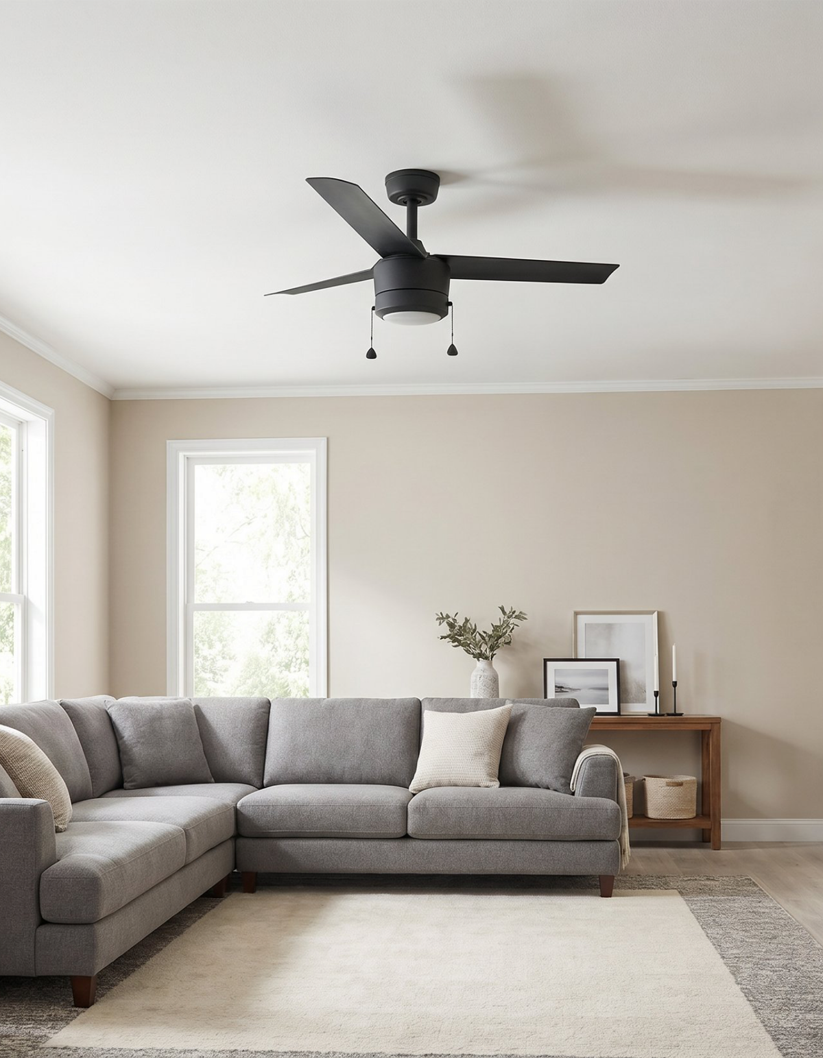 Tritour 52-in. Ceiling Fan - Black#Finish_Black