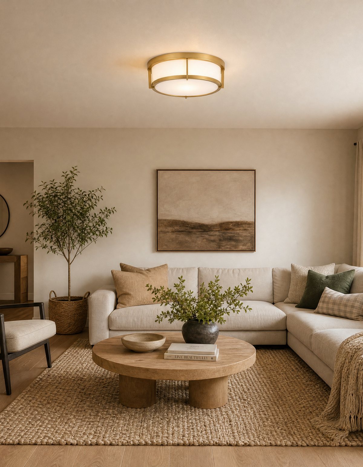Delray 2-Light Flush Mount - Satin Gold#Finish_Satin Gold
