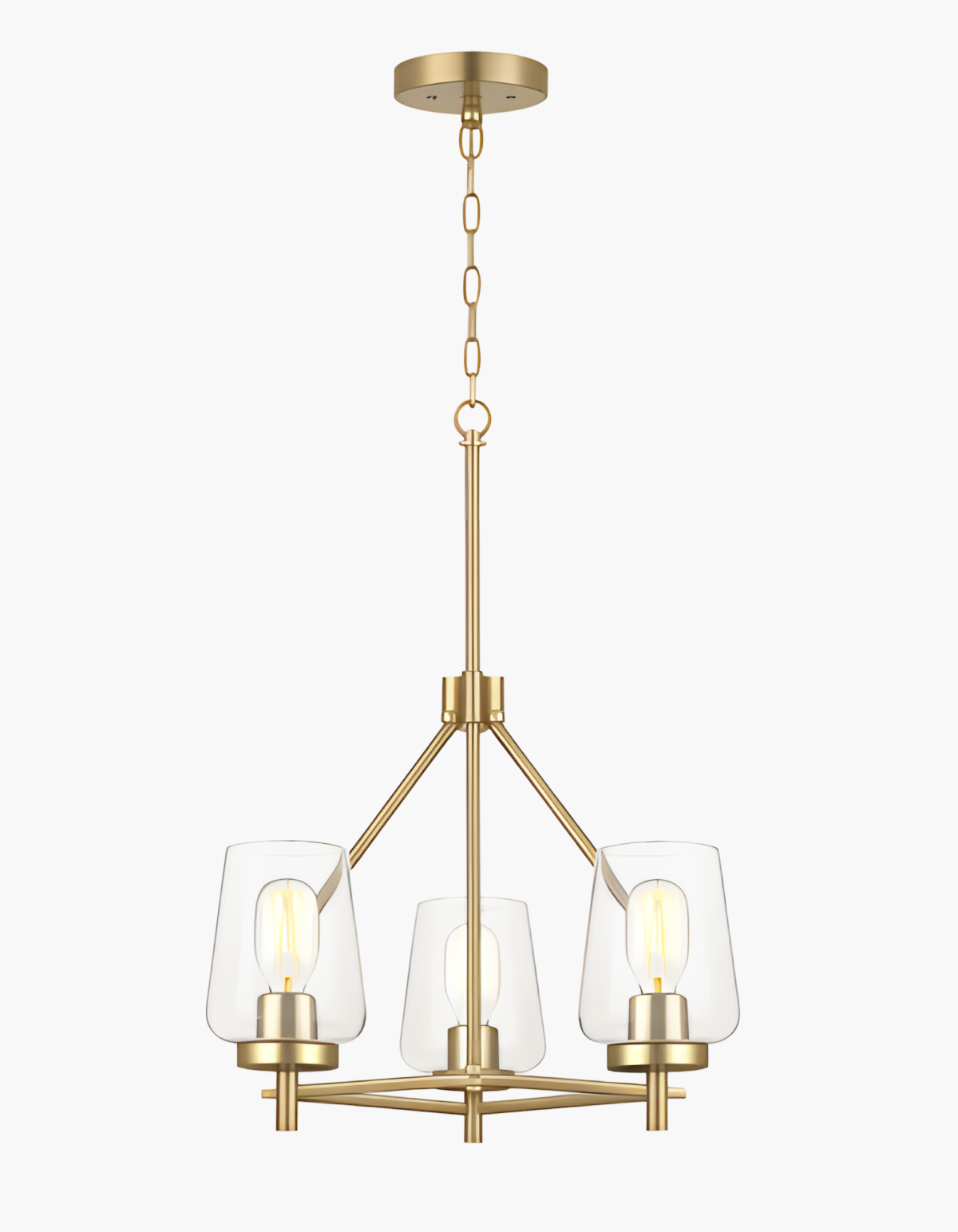 GILA 3-Light Chandelier - Satin Gold#Finish_Satin Gold