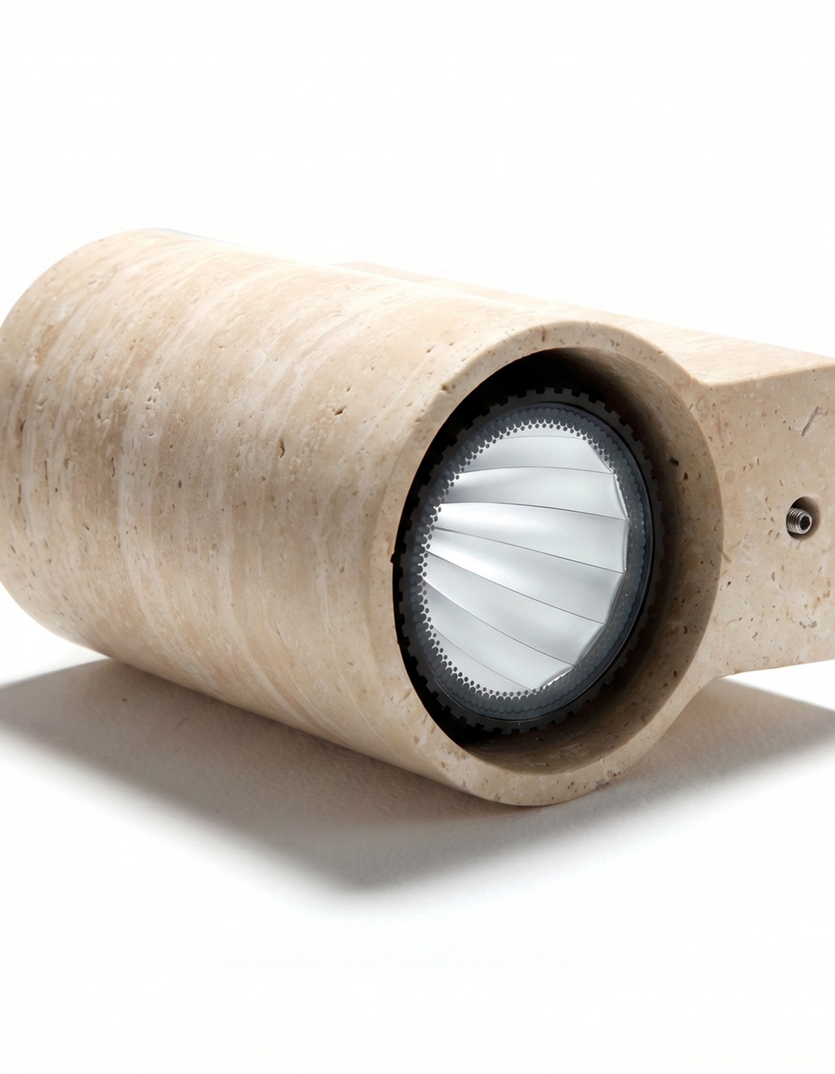 TOR 11-in. Cylindrical Wall Sconce, Travertine Finish