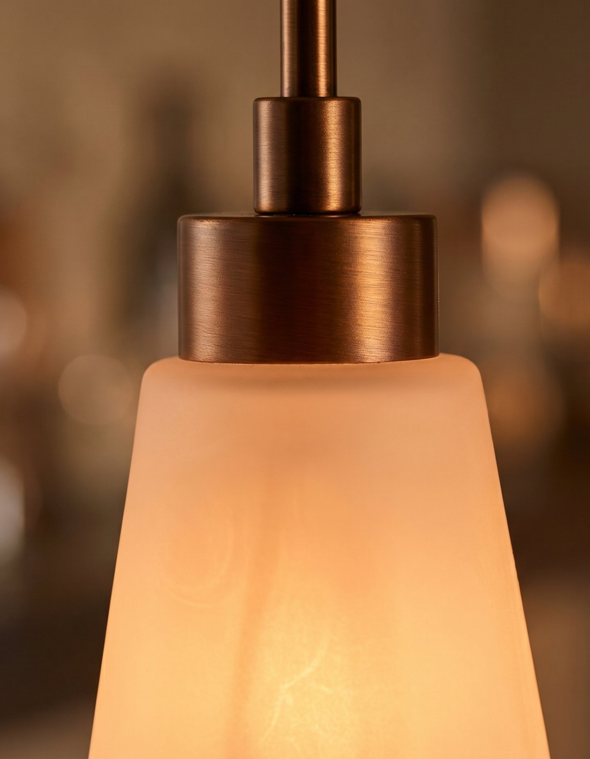 Lima Single Pendant - Bronze Finish, Frosted White Glass#Finish_Bronze Finish, Frosted White Glass