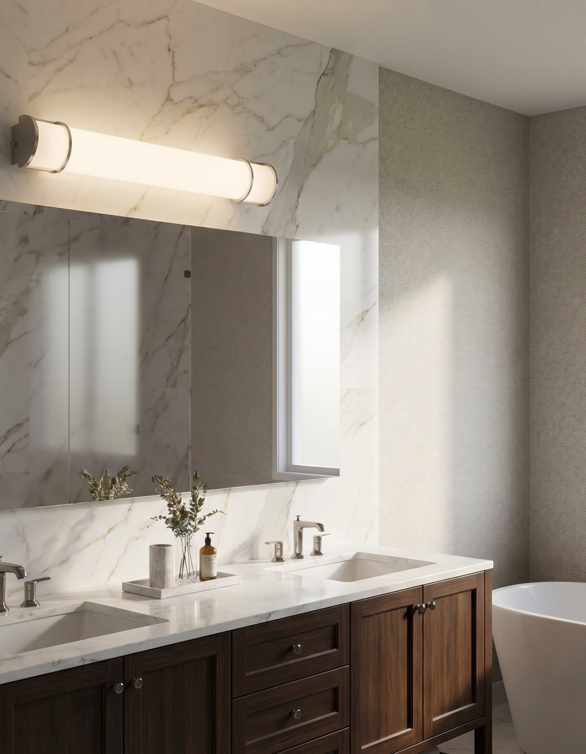 DAWN 36" LED Linear Vanity - Brushed Nickel#Finish_Brushed Nickel