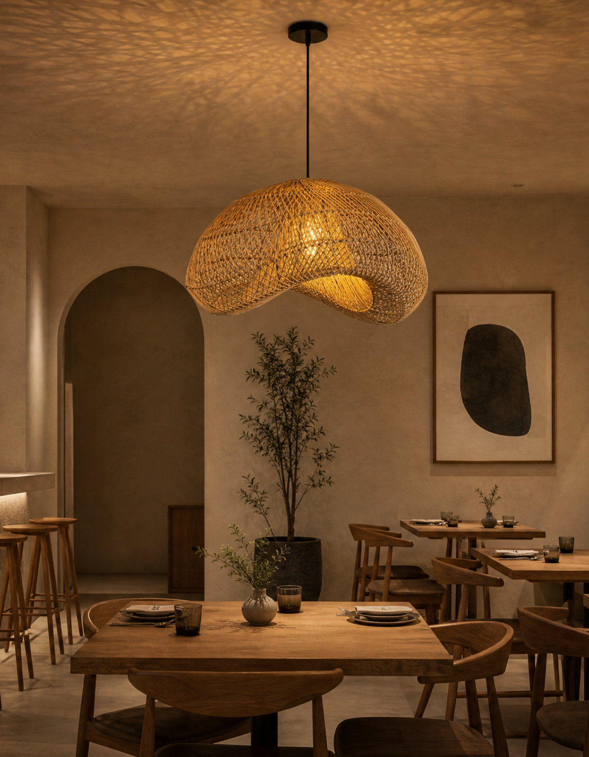 ISLA 1-Light 24" Pendant - Nature Rattan#Finish_Nature Rattan