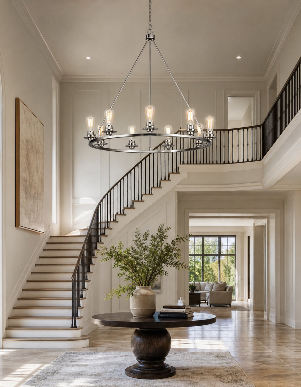 Foundry 9-Light Chandelier - Brushed Nickel#Finish_Brushed Nickel