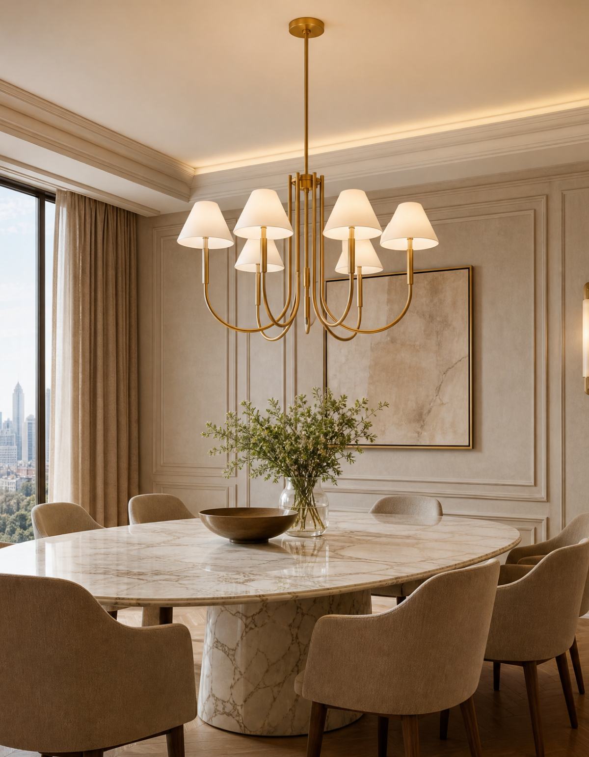 Parlor 5-Light Chandelier - Satin Gold#Finish_Satin Gold