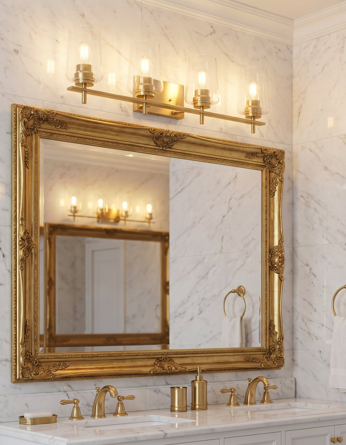 GILA 4-Light Vanity - Satin Gold#Finish_Satin Gold