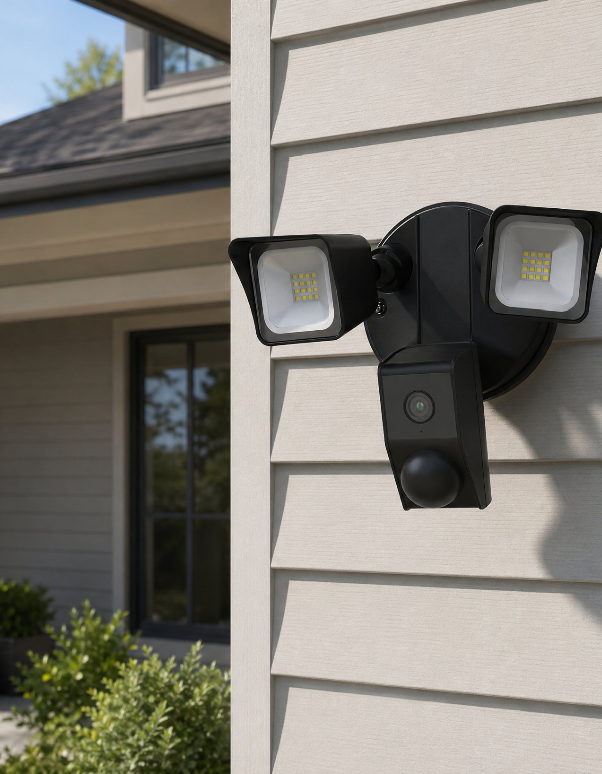 Fortis Slim 2-Head Security Light, Black - Black#Finish_Black