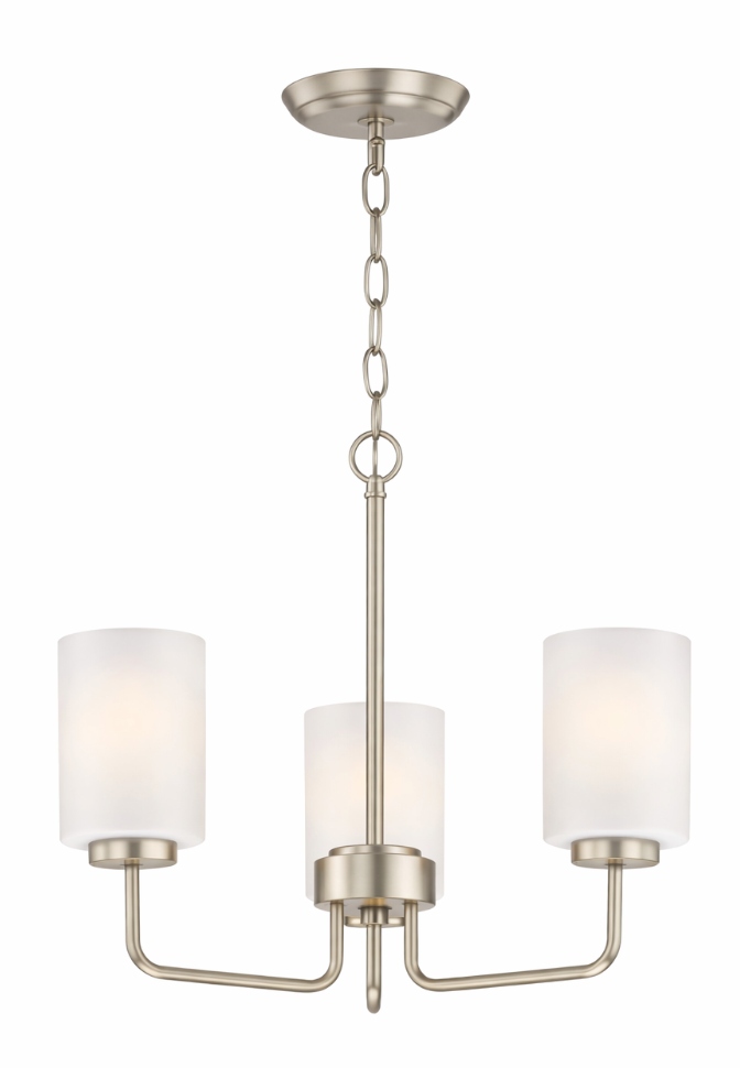 ALDEN 3-Light Chandelier with Etched Glass Shade