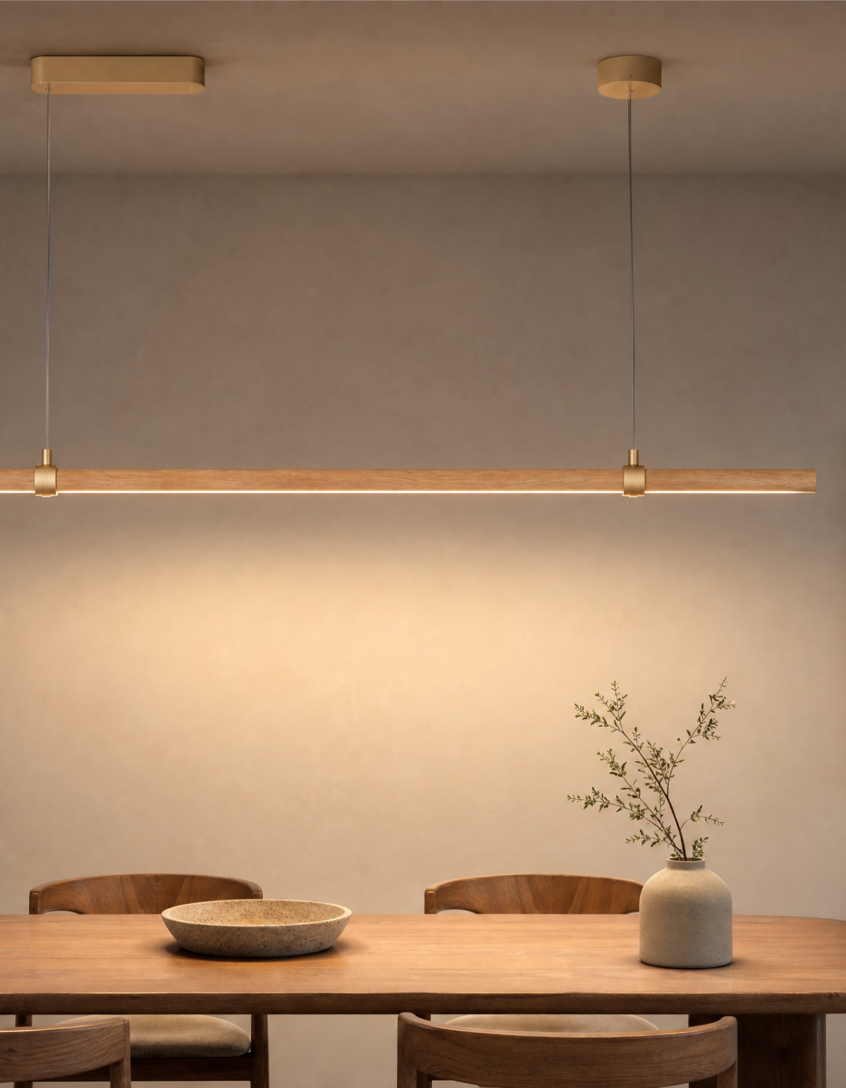 Rowan 72-in. Linear Chandelier - Light Oak#Finish_Light Oak