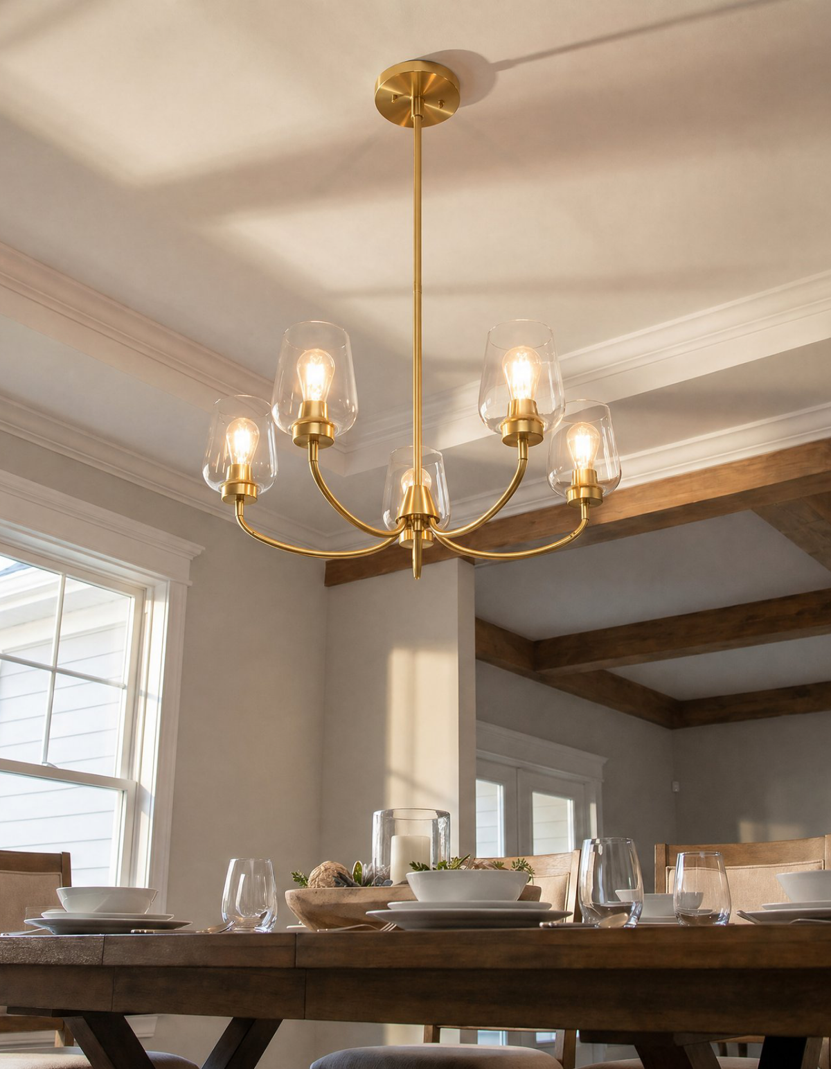GILA 5-Light Ring Chandelier - Satin Gold#Finish_Satin Gold