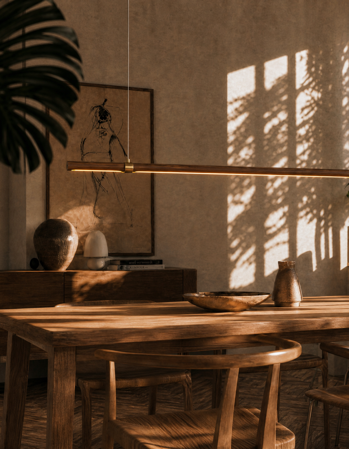 Rowan 48-in. Linear Chandelier - Dark Walnut#Finish_Dark Walnut