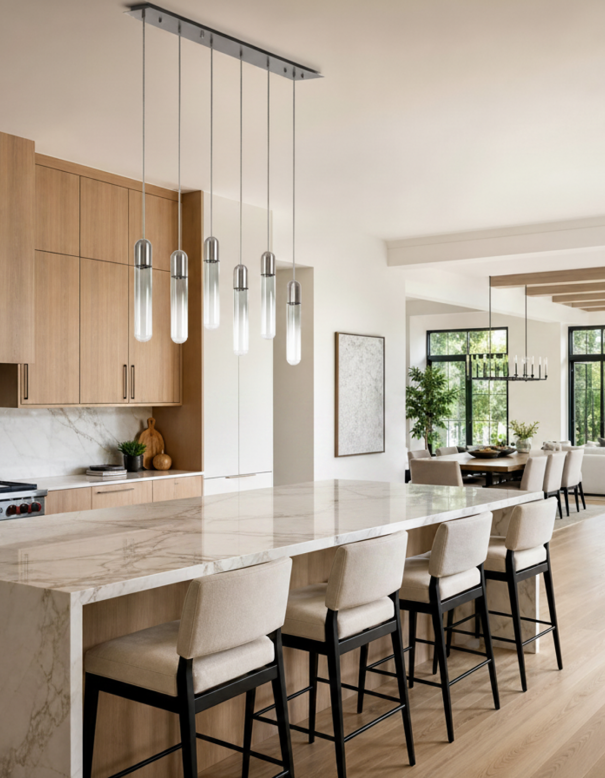 Hawthorne 7-Light Pendant - HWTHN-MLP7-47-BKSM