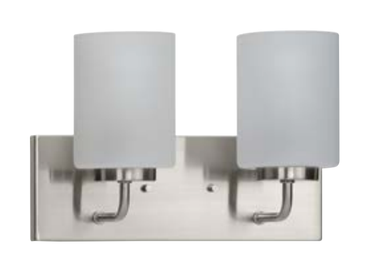 ALDEN 2-Light Vanity with Etched Glass Shade