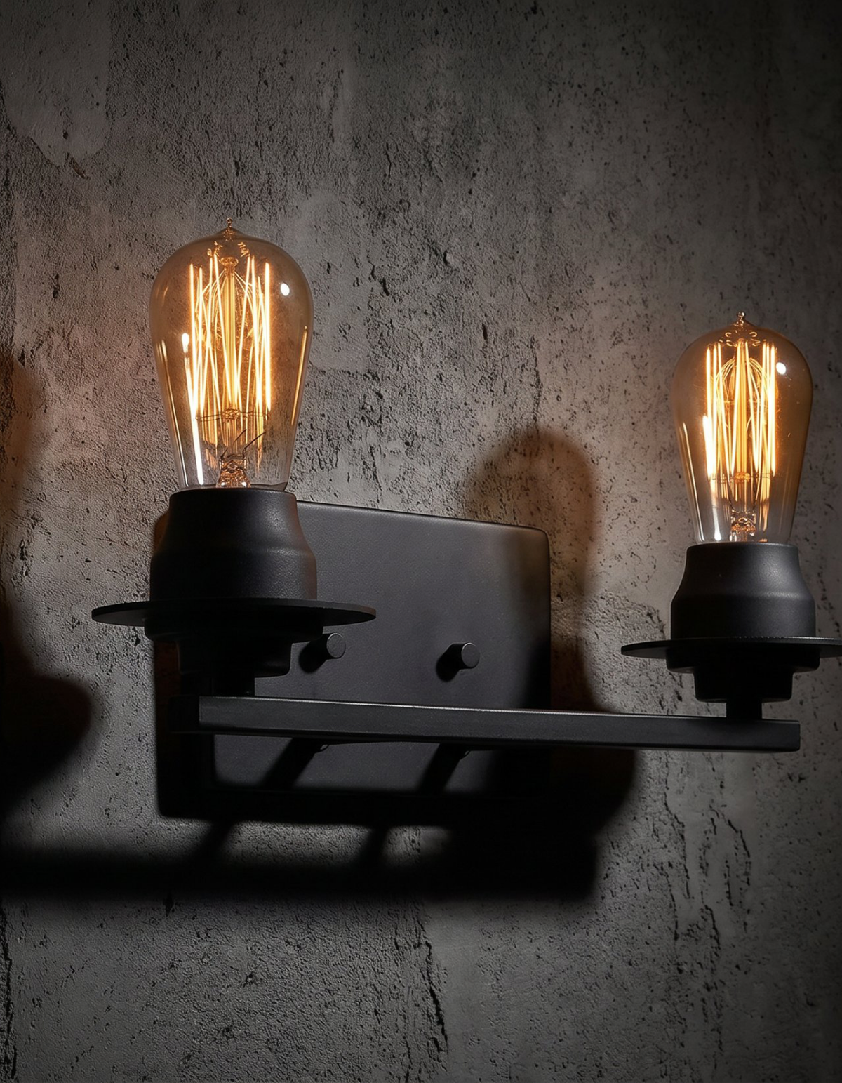 Foundry 2-Light Vanity Light - Black#Finish_Black